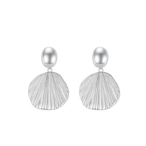 Vintage Shell Texture Stud Earrings