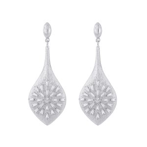 Matte Finish starburst chandelier earring