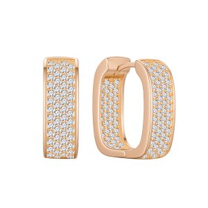 Paved Rectangle Hoop Earring