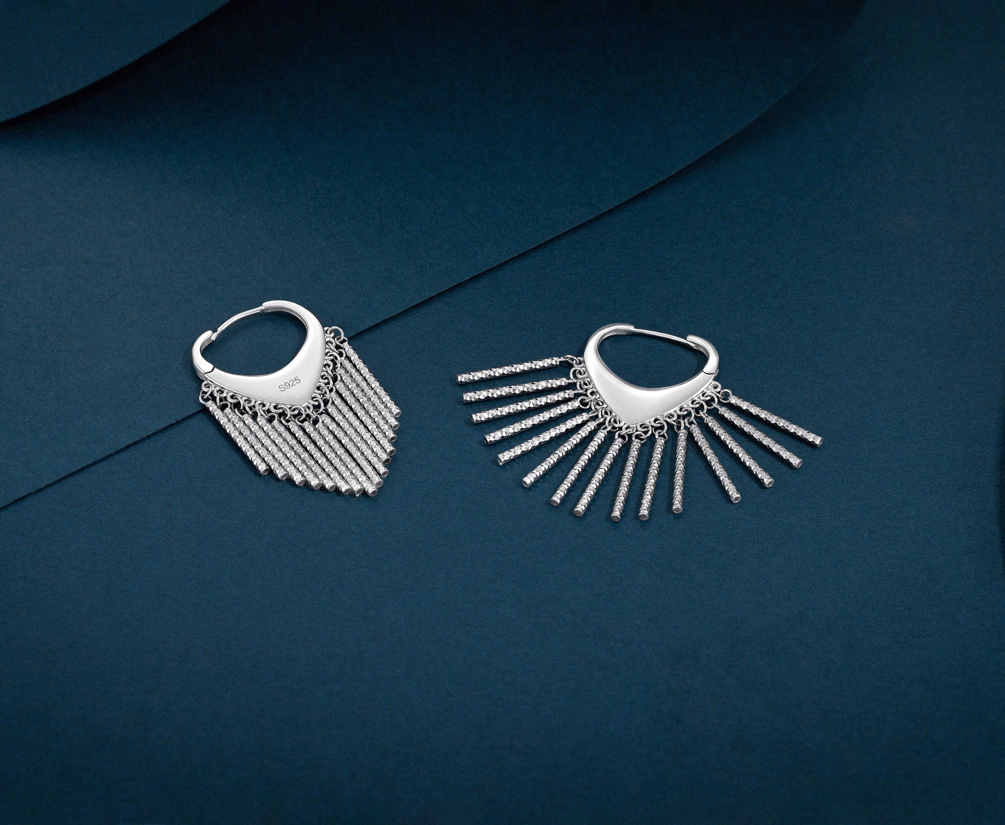 Urban Statement Tassel Hoop Earrings - Image 3