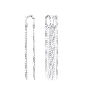 U-Link Long Tassel Chain Drop Earrings