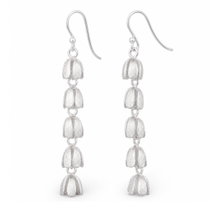 Matte Cascading Tulip Bud Linear Floral Dangle Earrings