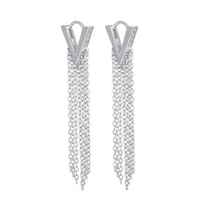 V-Frame Tassel Drop Earrings