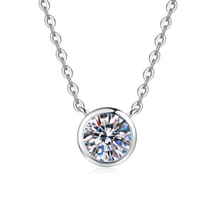 1Ct Moissanite Bubble Diamond Necklace