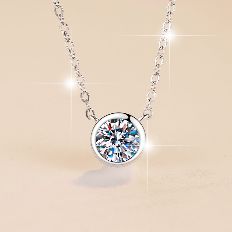1Ct Moissanite Bubble Diamond Necklace - Image 3