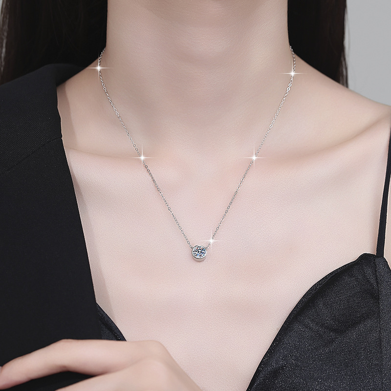 1Ct Moissanite Bubble Diamond Necklace - Image 4